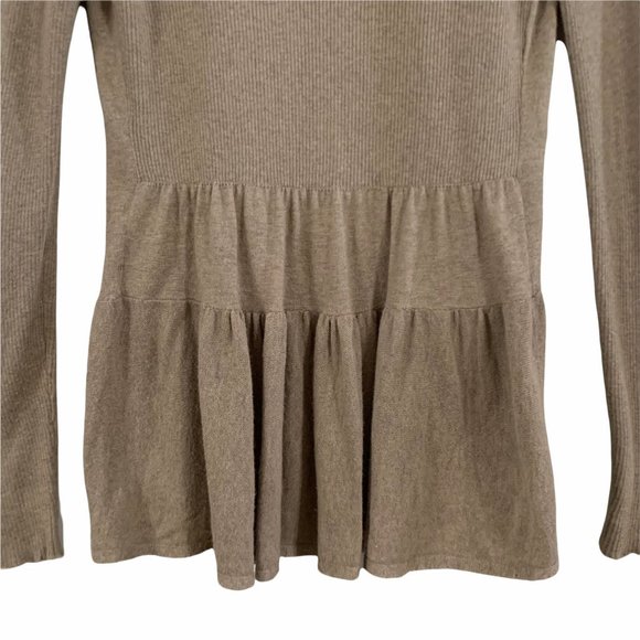 Anthropologie Guinevere Size S Hiking Ruffles Cashmere Blend Cardigan Open Front - Picture 5 of 8